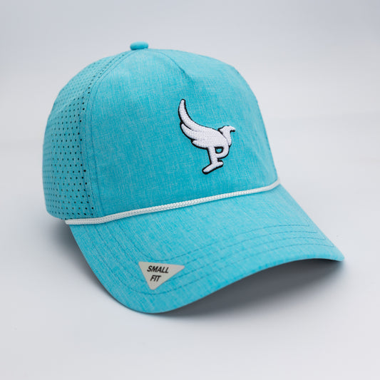 The Nightingale rope golf hat in Frost w/ White Rope