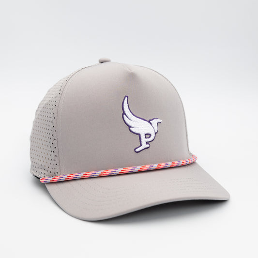 The Harpy Snap snapback golf hat in Steel w/ Multi-Stripe Rope