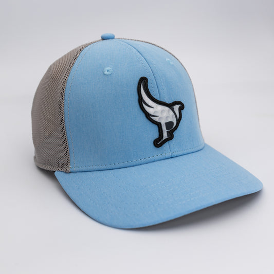 The Osprey performance golf hat in Carolina Blue w/ Steel TechMesh