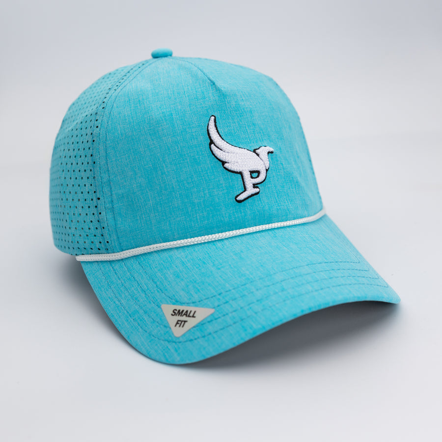 The Nightingale rope golf hat in Frost w/ White Rope