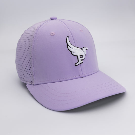 The Peregrine performance golf hat in Lavender