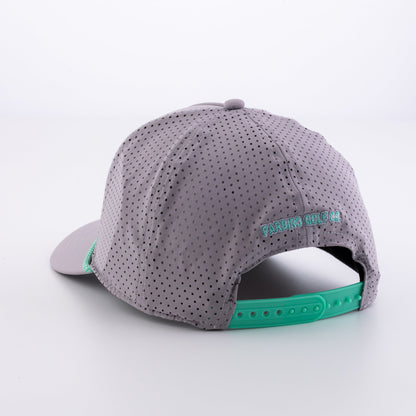 The Low Harpy Snap in Steel with Seafoam/White rope, back view with seafoam snap