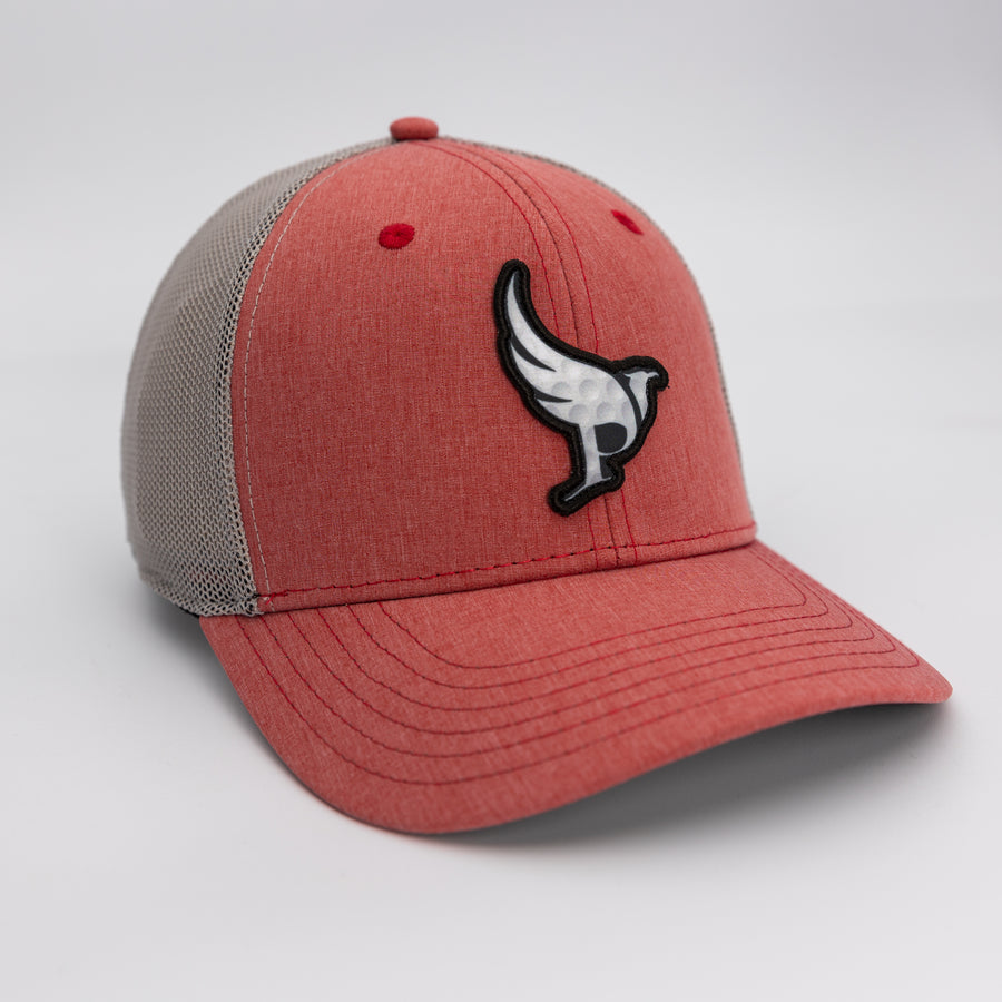 The Osprey performance golf hat in Scarlet w/ Steel TechMesh