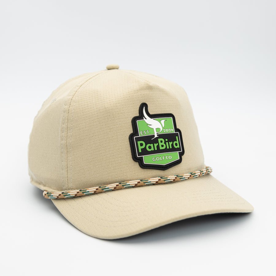 The Condor rope golf hat in Stone w/ Mountain Trail Rope
