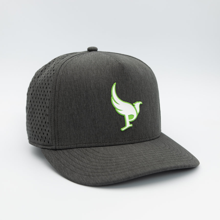 The Phoenix performance golf hat in Arsenic Heather